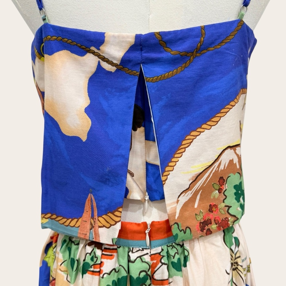 Antonio Melani NWT Evie Callista Ocean Blue Print Sleeveless Maxi Skirt Set $298 - Picture 9 of 16